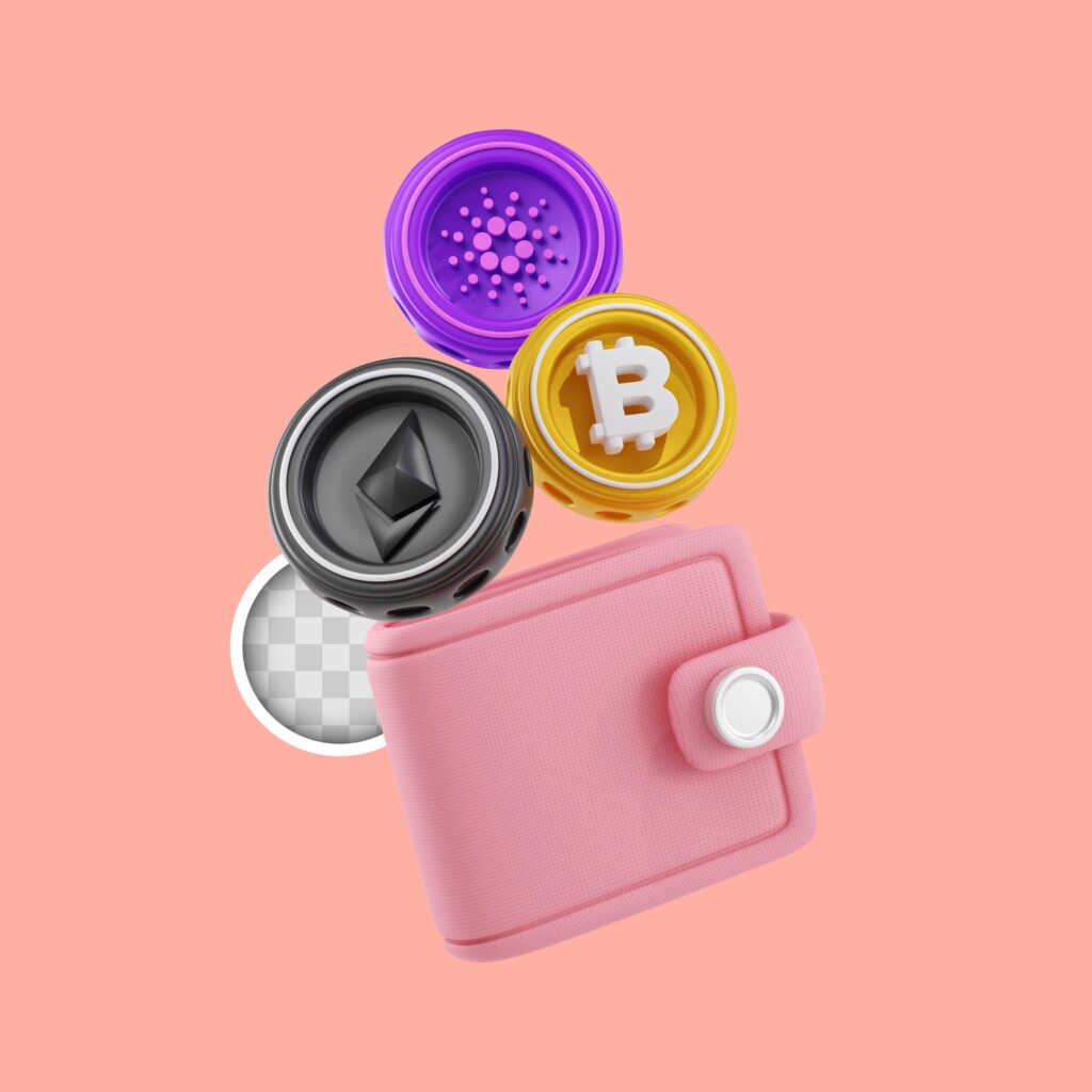 3D illustration of staking cryptos like USDT