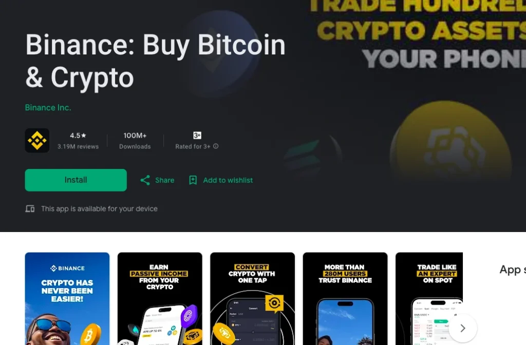 Binance play store reviews