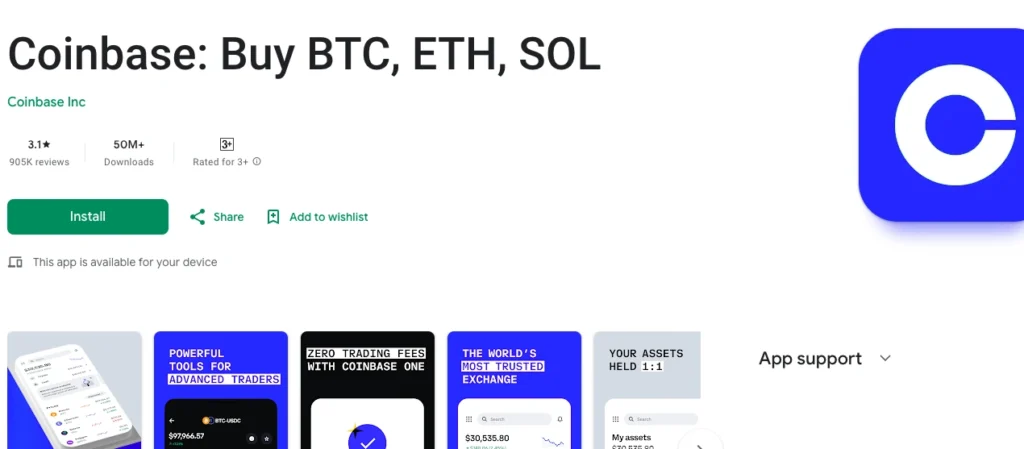 Coinbase play store reviews
