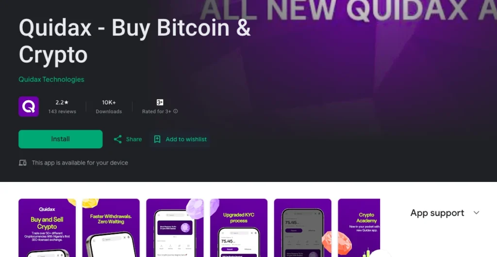 Quidax play store reviews