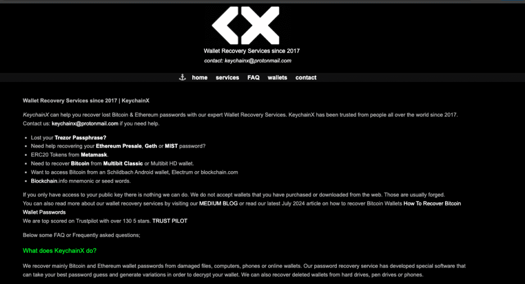 KeychainX crypto wallet finder software