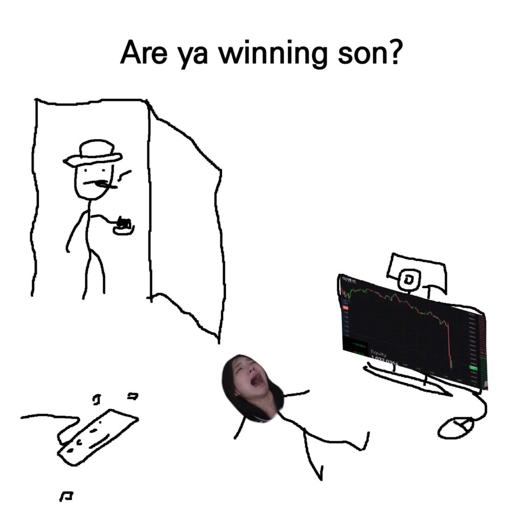 He was, in fact, not winning in crypto