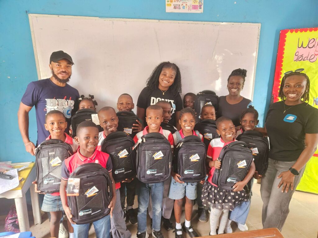 Breet Cares team with the students